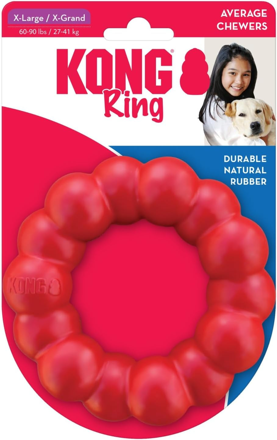 Ring, Natural Rubber Chew Toy for Dental Health, for Extra Large Dogs