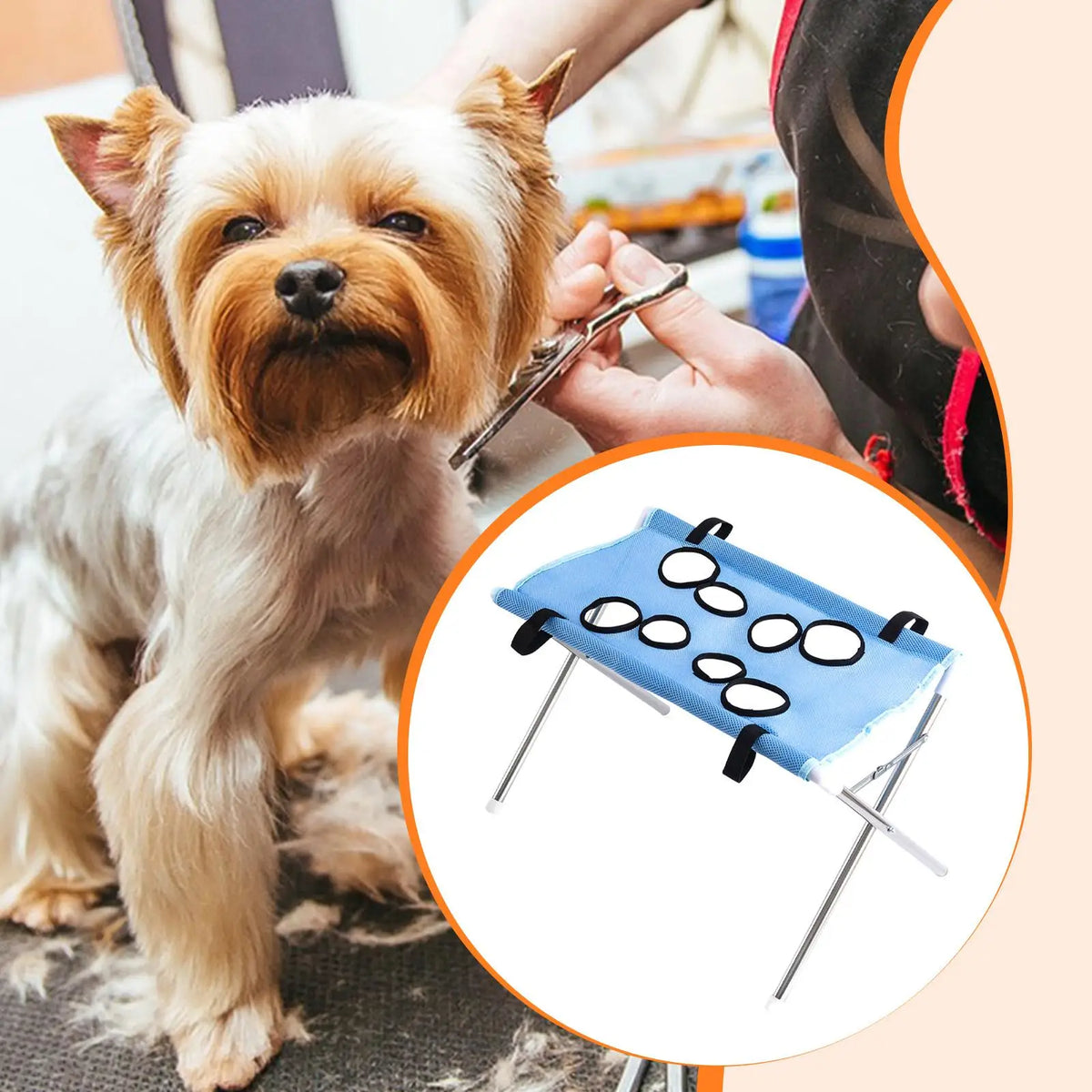 Pet Grooming Hammock Foldable Dog Grooming Table Hammock Helper Hanging Harness Cat Bathing Bed Frame for Picking Ears Home