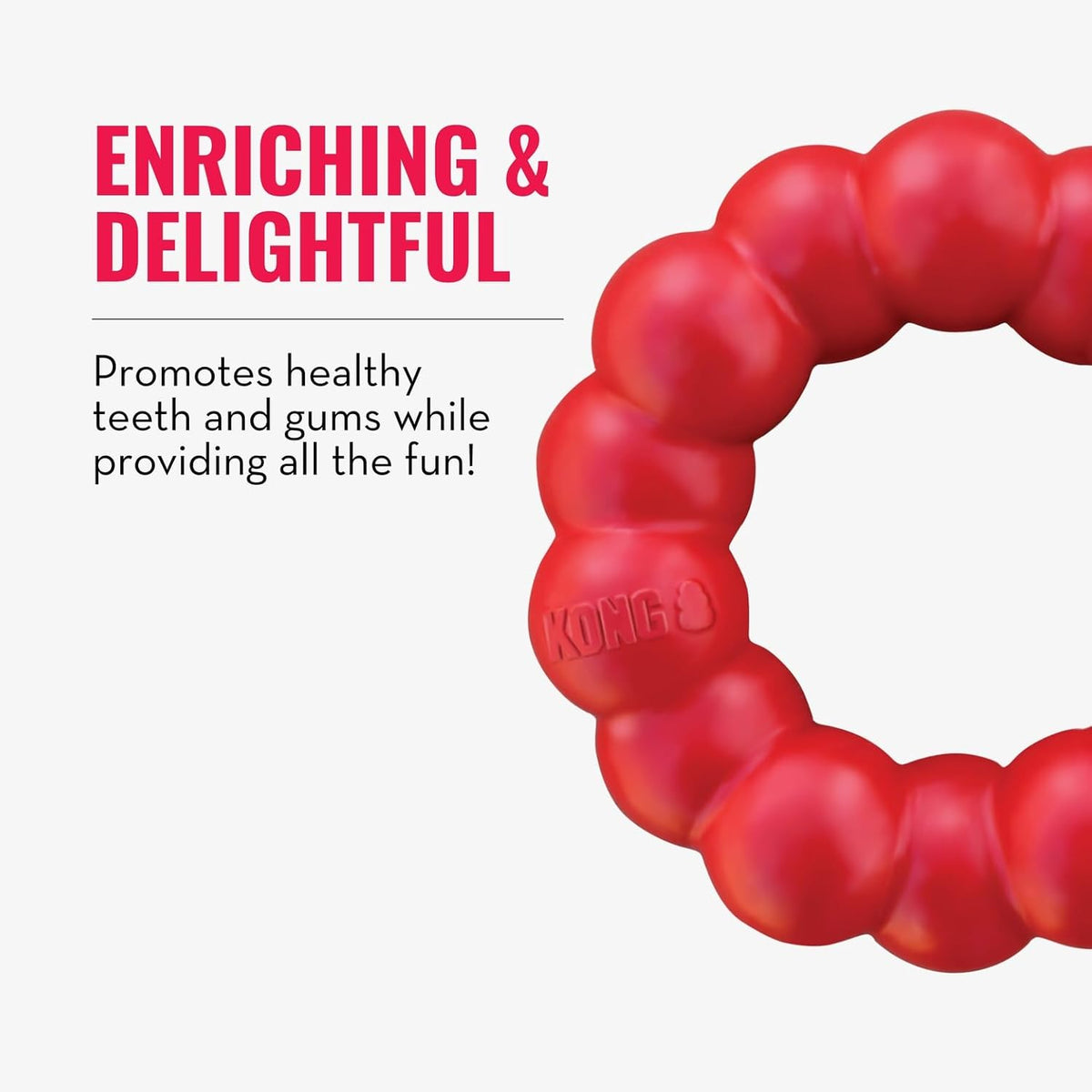 Ring, Natural Rubber Chew Toy for Dental Health, for Extra Large Dogs