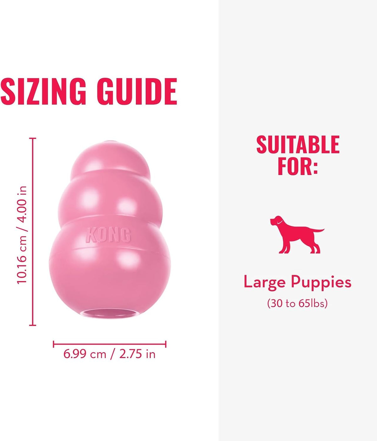 Puppy, Natural Rubber Teething Chew Toy, for Large Puppies, Pink