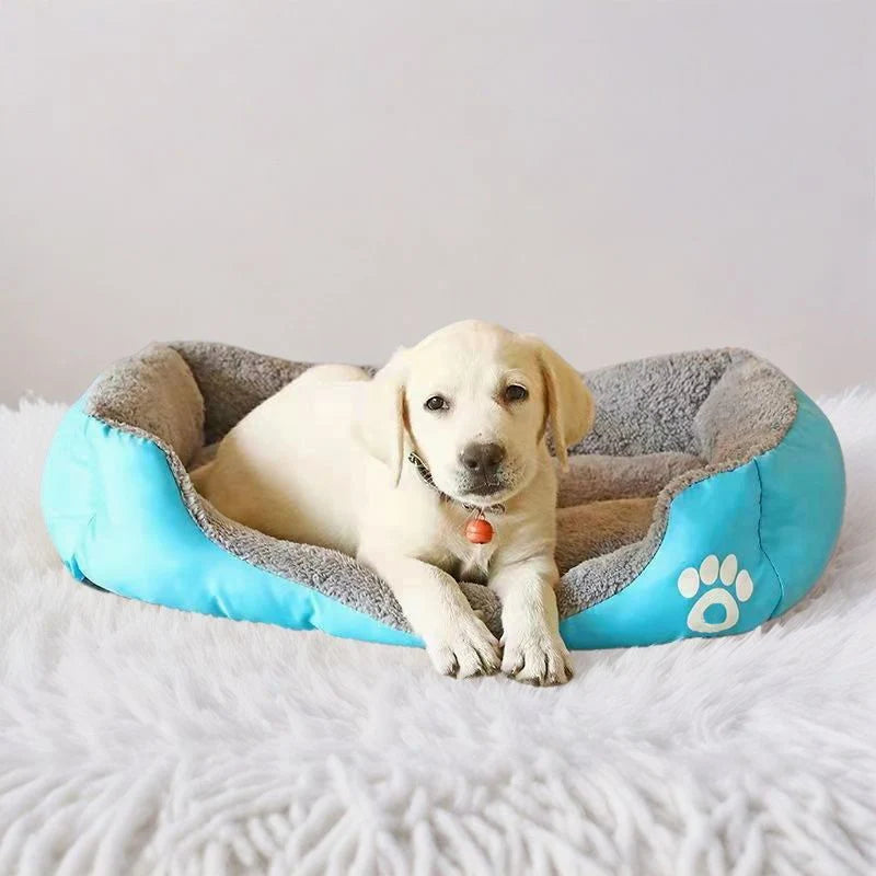 Cute Paw-Print Dog Bed, Warm Sleeping Bag for Large, Medium, and Small Cats and Dogs, Pet Mattress