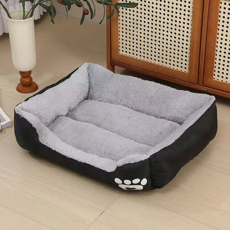 Cute Paw-Print Dog Bed, Warm Sleeping Bag for Large, Medium, and Small Cats and Dogs, Pet Mattress